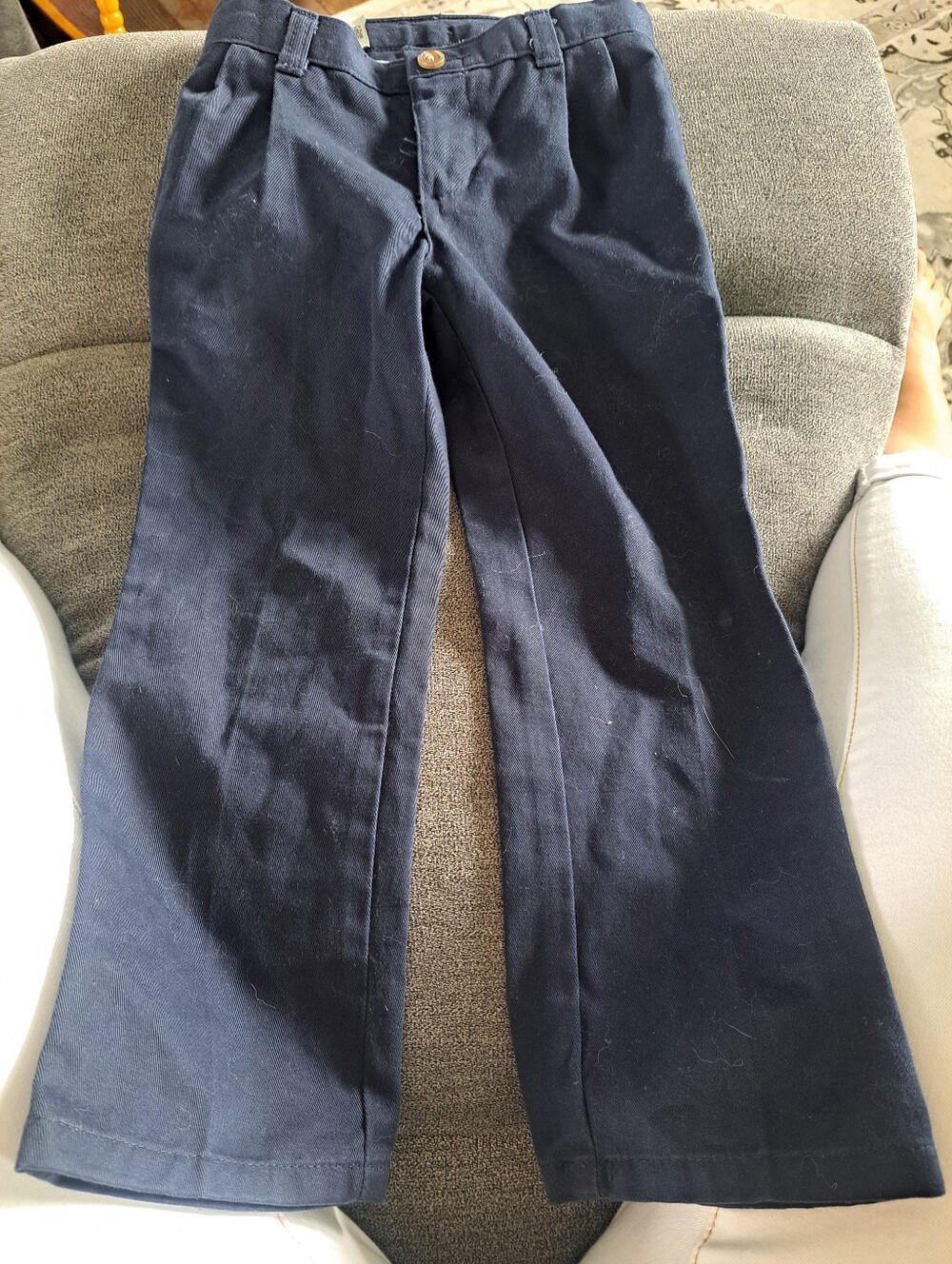 Chaps Boys Navy School-Approved Cotton Pants